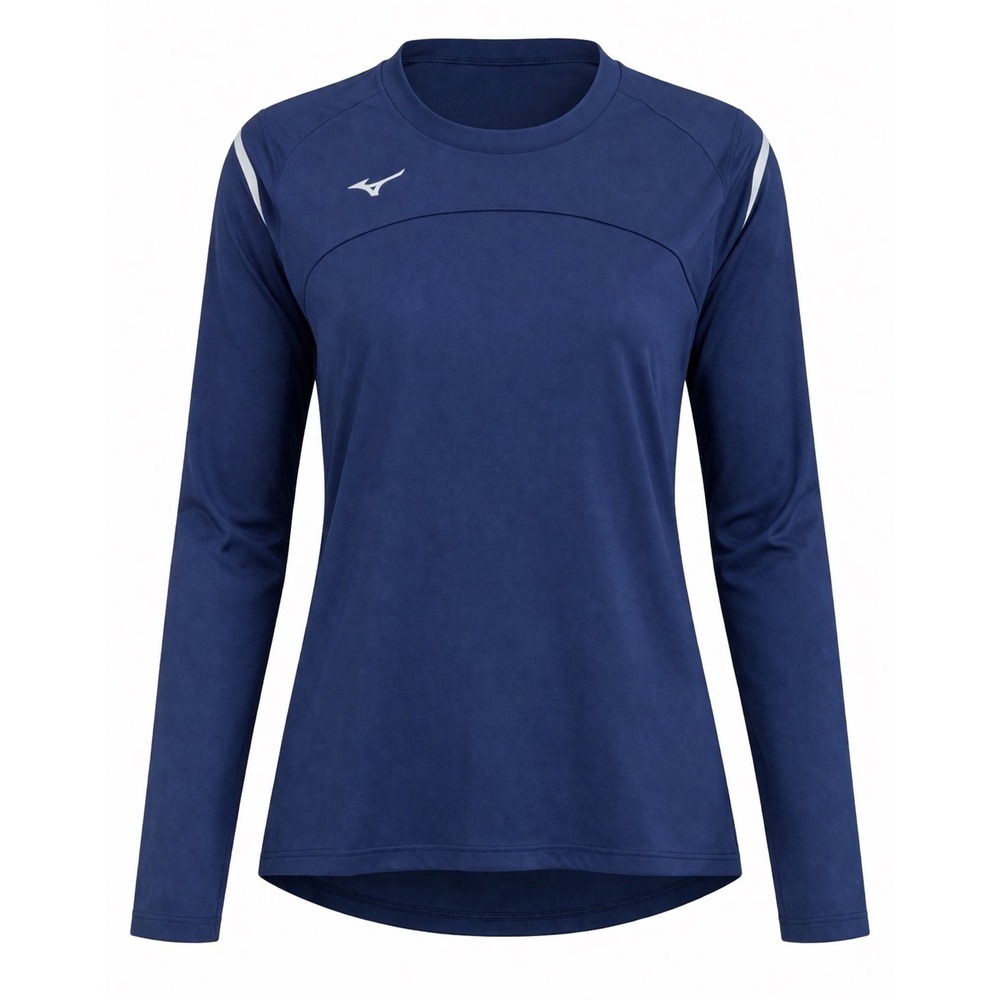 Mizuno NWT Womens Volleyball Long Sleeve Shirt Navy Blue XXL athletic sporty gym